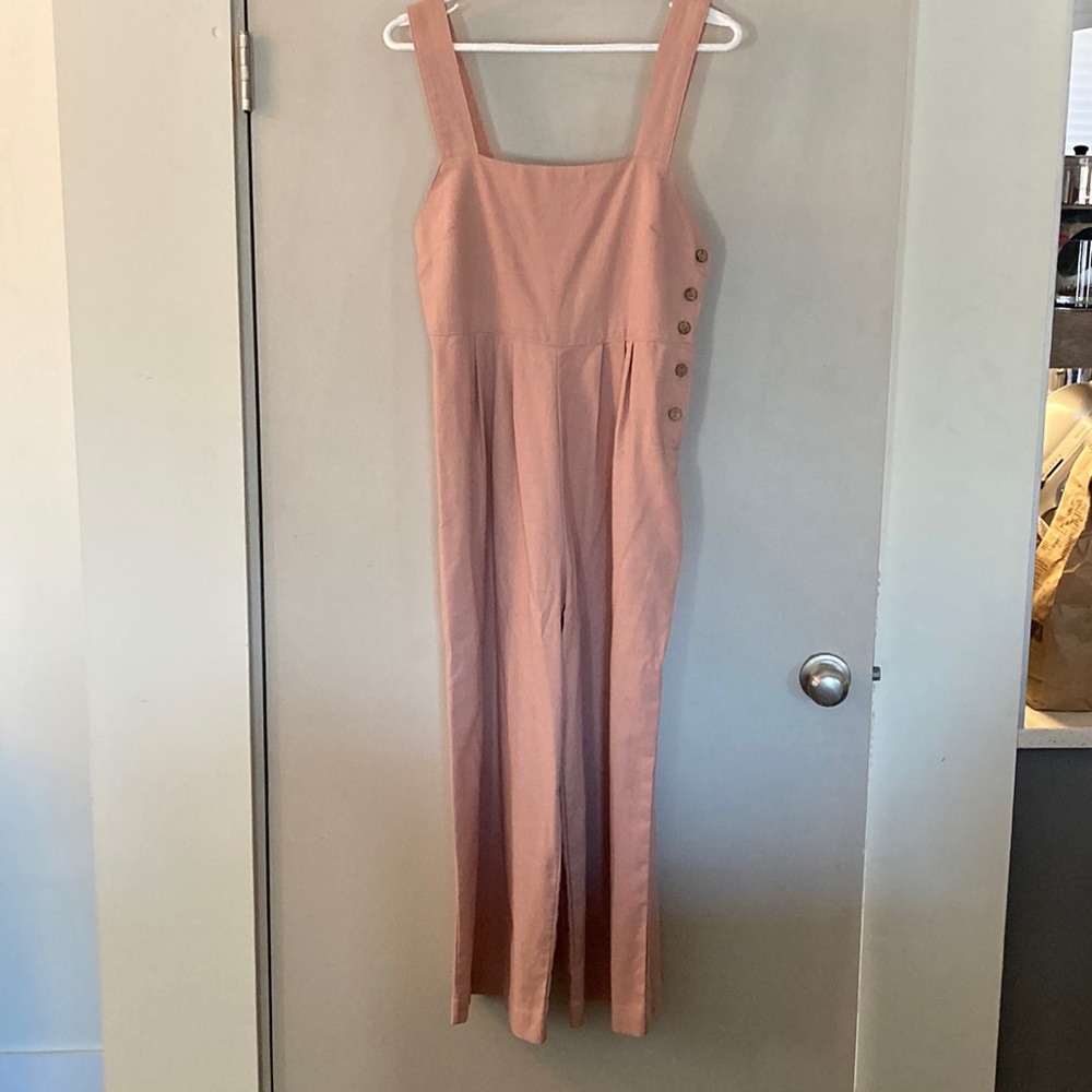 Linen blush wide leg romper size small